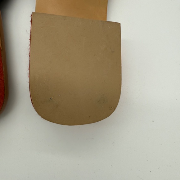 Exotic Orange Dupioni Silk Embroidered Slides w/ Gold Beading | Size 10 - Picture 11 of 11